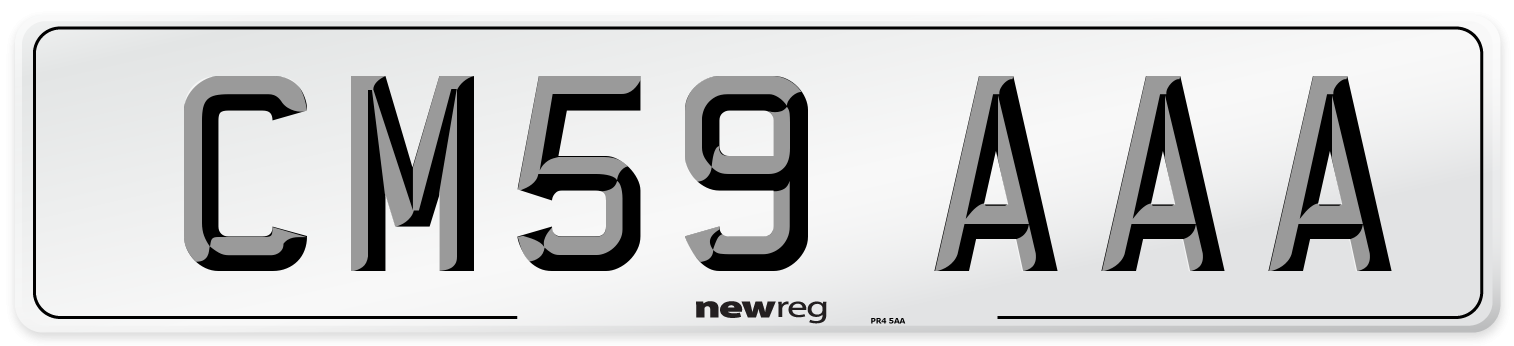 CM59 AAA Number Plate from New Reg